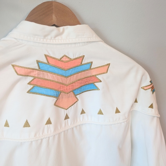 Vintage Wrangler Cream Western Button Down Shirt - Picture 8 of 11